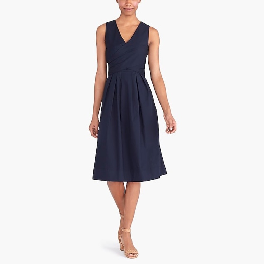 J. Crew Navy Wrap Dress- organic! Sz 0